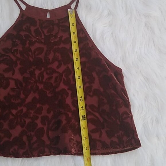 Forever 21 Ornate Velvet Crop Top in Red Rust - Picture 15 of 15